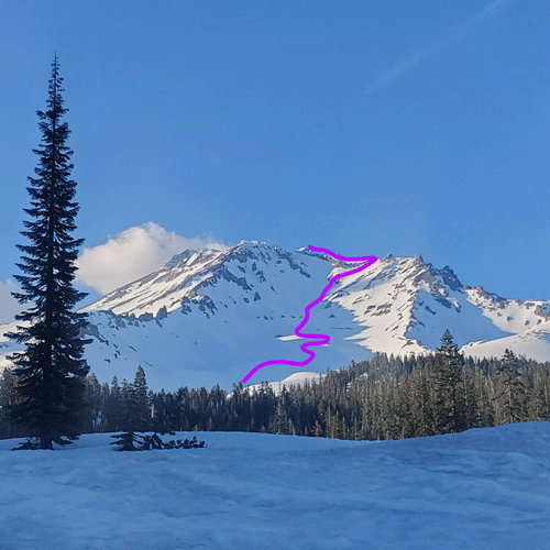 snow covered Mt. Shasta