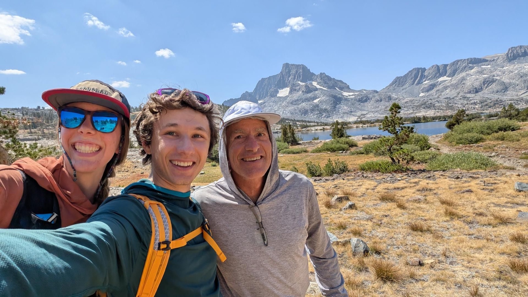 Hiker crossing open High Sierra terrain
